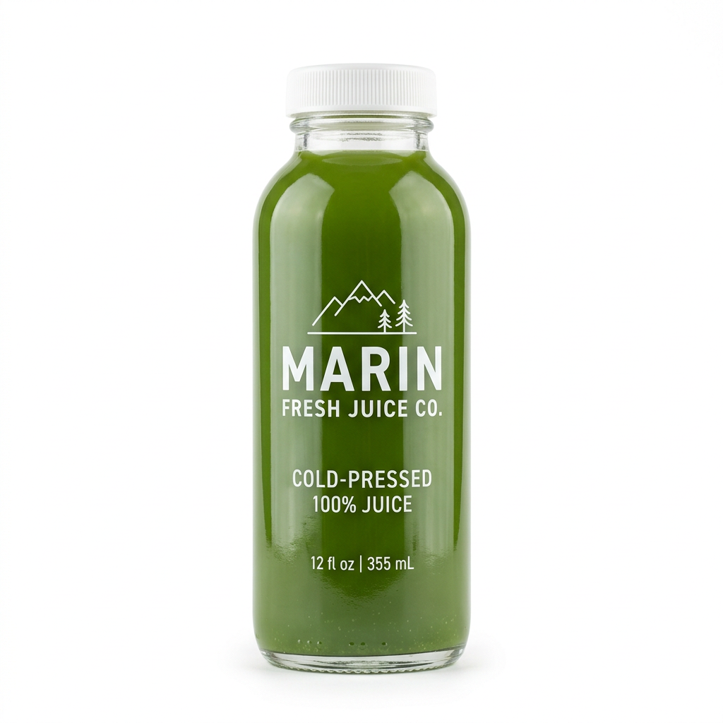 Marin Greens cold-pressed juice bottle